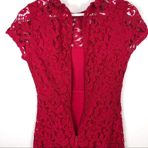 Eva Mendes New York & Company Red Lace Dress, 0 - Picture 3 of 8